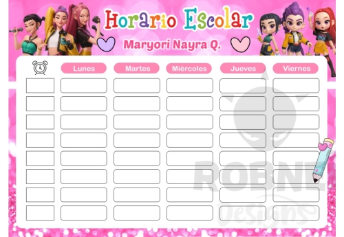 Las Guerreras K-Pop Horario Escolar